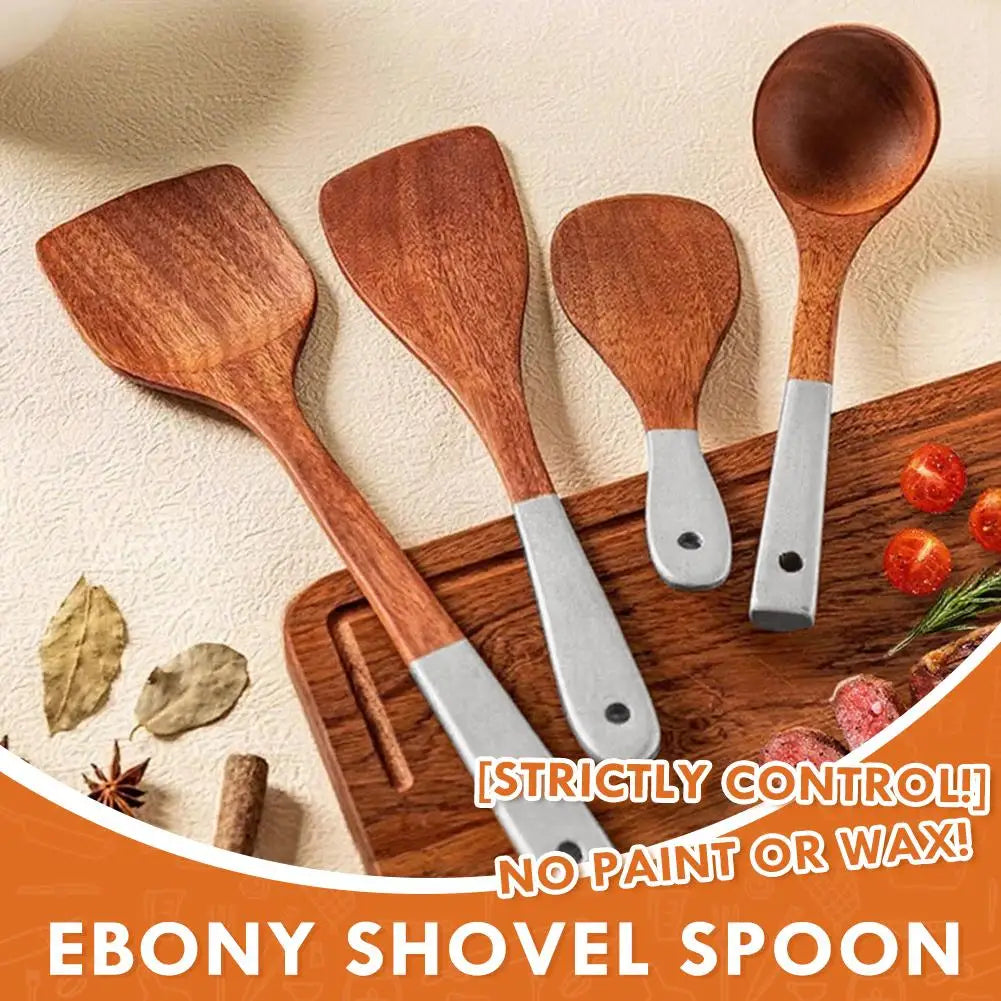 Kitchenware Set Silver Color Handle Shovel Wooden Spoon Household Non-Stick Pan Special Kitchenware