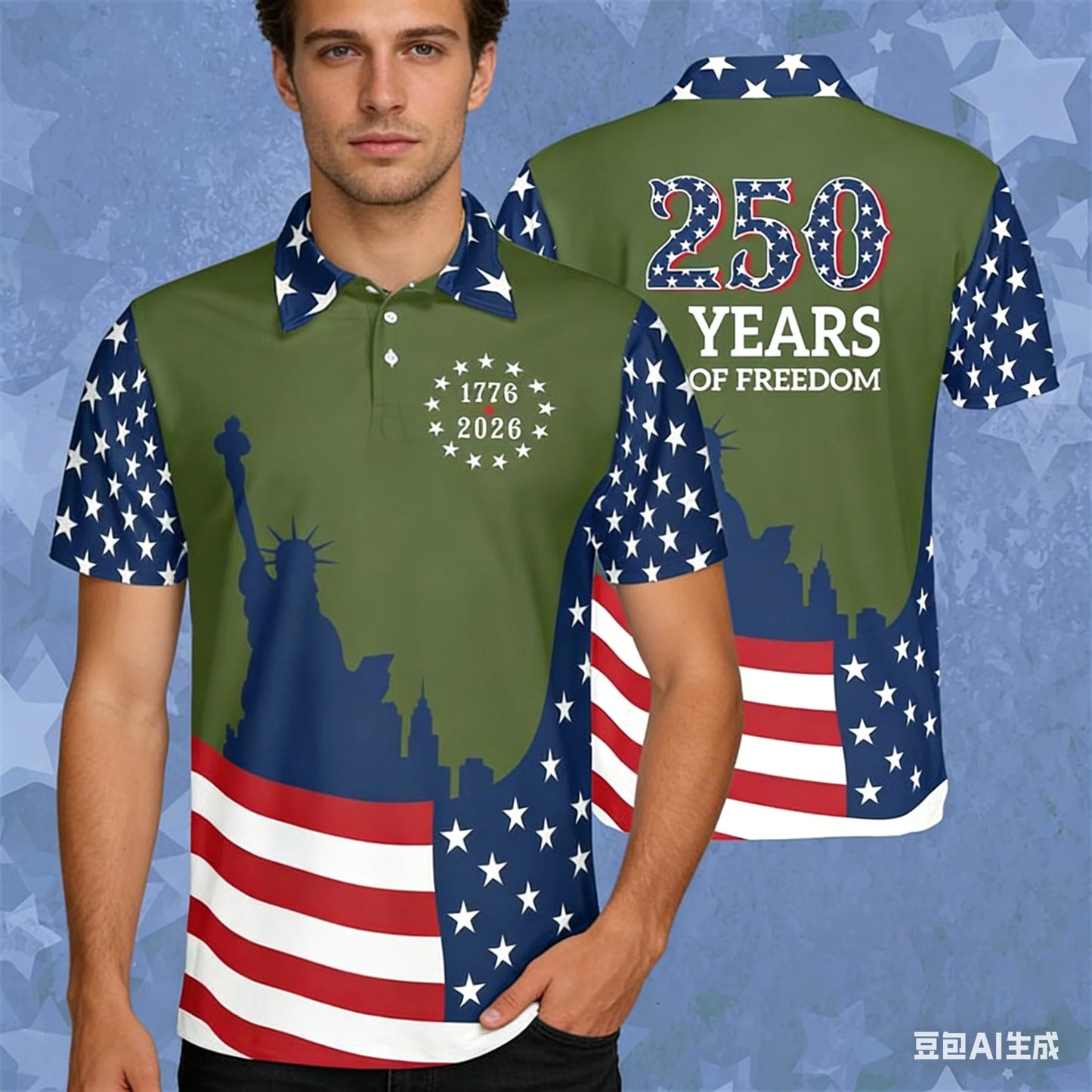 America Polo Shirt for Men New Summer New 1776-2026 Polo for Men Women 250th Anniversary Polo Shirts 4th Of July