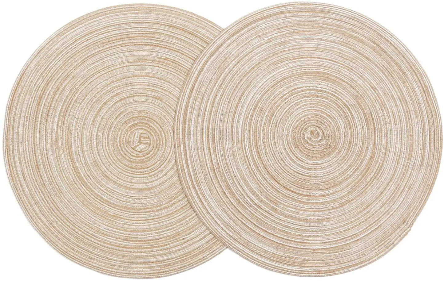 Round Braided Placemat Set of 6 Washable Round Placemats for Kitchen Table Round Table Mats for Everyday Use