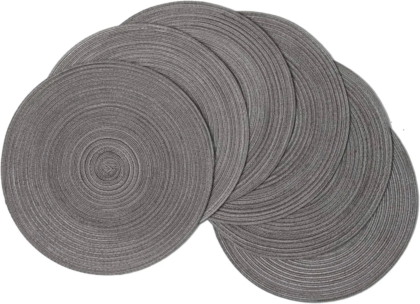 Round Braided Placemat Set of 6 Washable Round Placemats for Kitchen Table Round Table Mats for Everyday Use