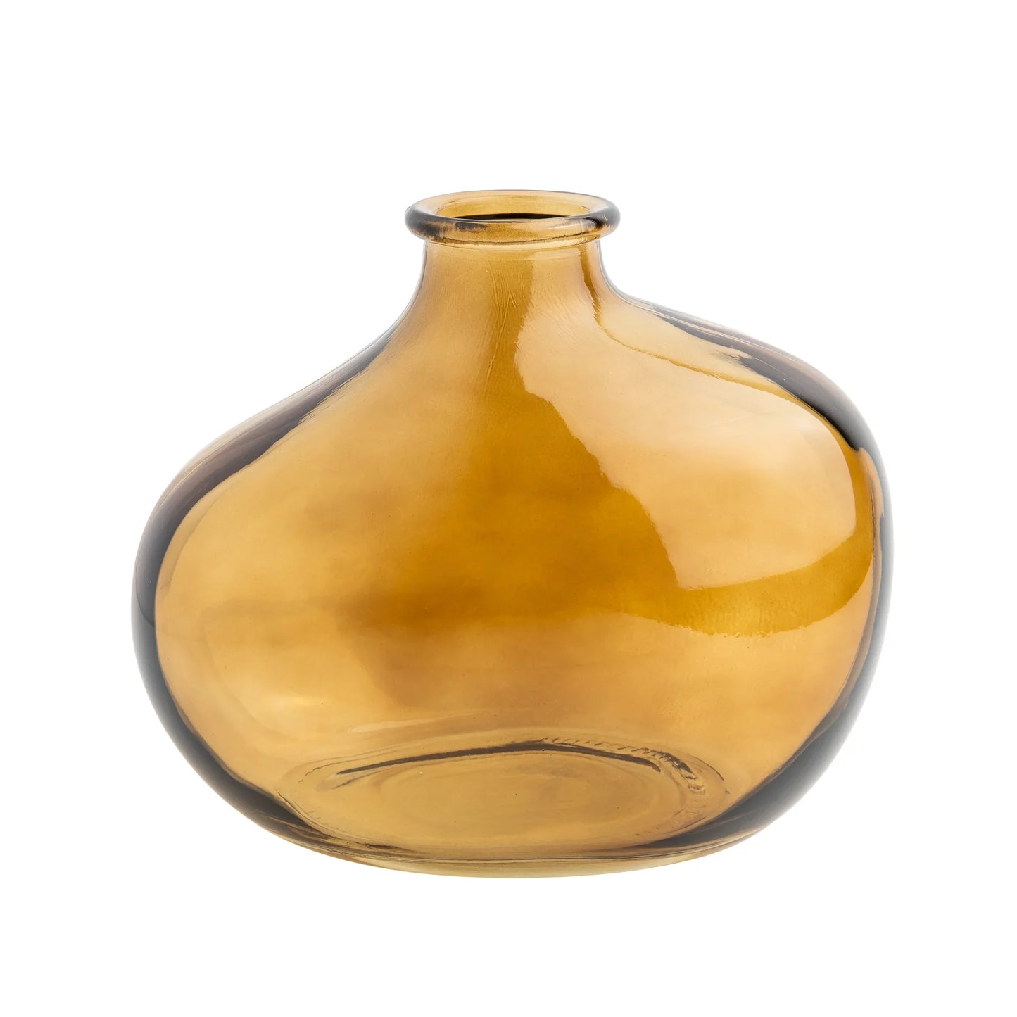 Minimalist Amber Glass Flower Vase | Modern Rustic Decor