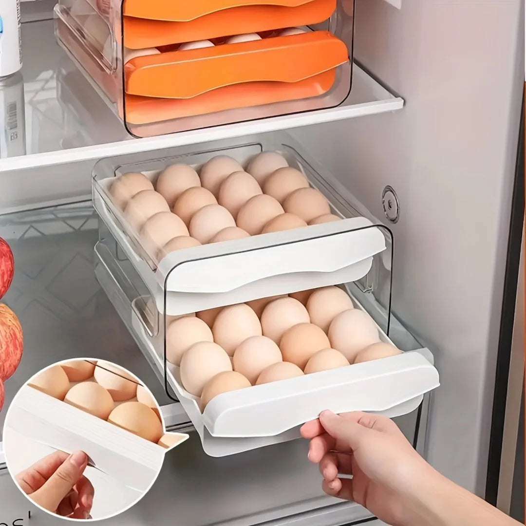 Refrigerator Egg Holder Double Layer With Handle