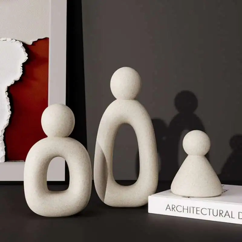 Modern Family Sculpture – Hollow Design Figurine for Home, Bedroom & Living Room Décor