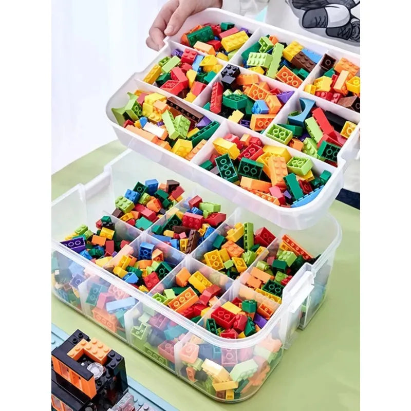 Kids Building Block Storage Box – 1/2/3 Layers, Small Toy Organizer