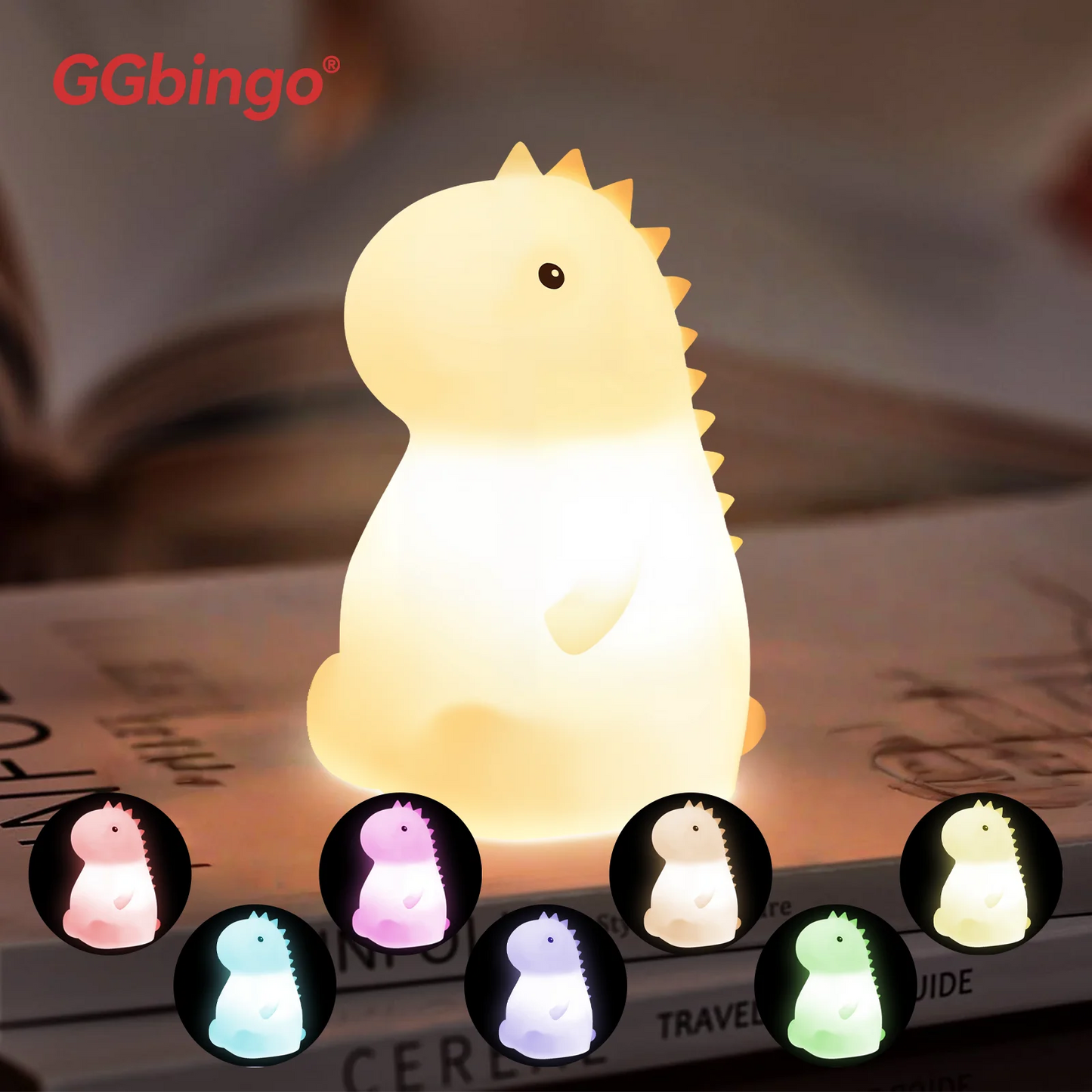 Pear Night Light 7-Colors, Dimmable Touch-Controlled, Silicone, USB Rechargeable