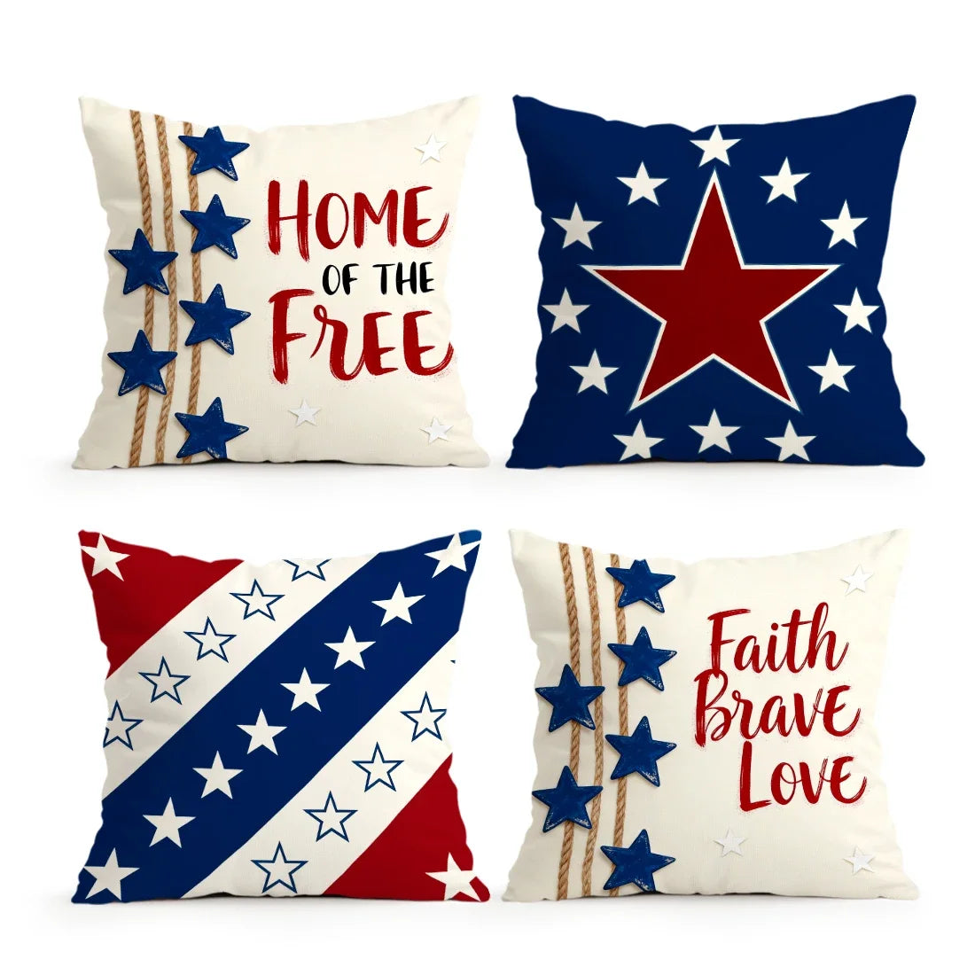 4Pcs - USA Patriotic Pillow Case Covers