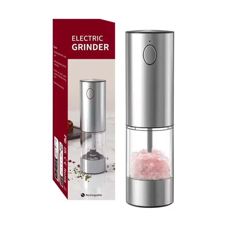 Electric Salt & Pepper Grinder Set – USB Rechargeable, 190ML, Adjustable Coarseness (1 or 2pcs)