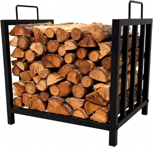 Metal Firewood Shelf with Handles