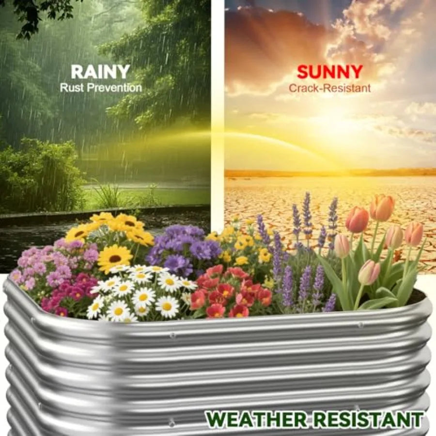 4 Pack 2x2 FT Raised Galvanized Garden Bed