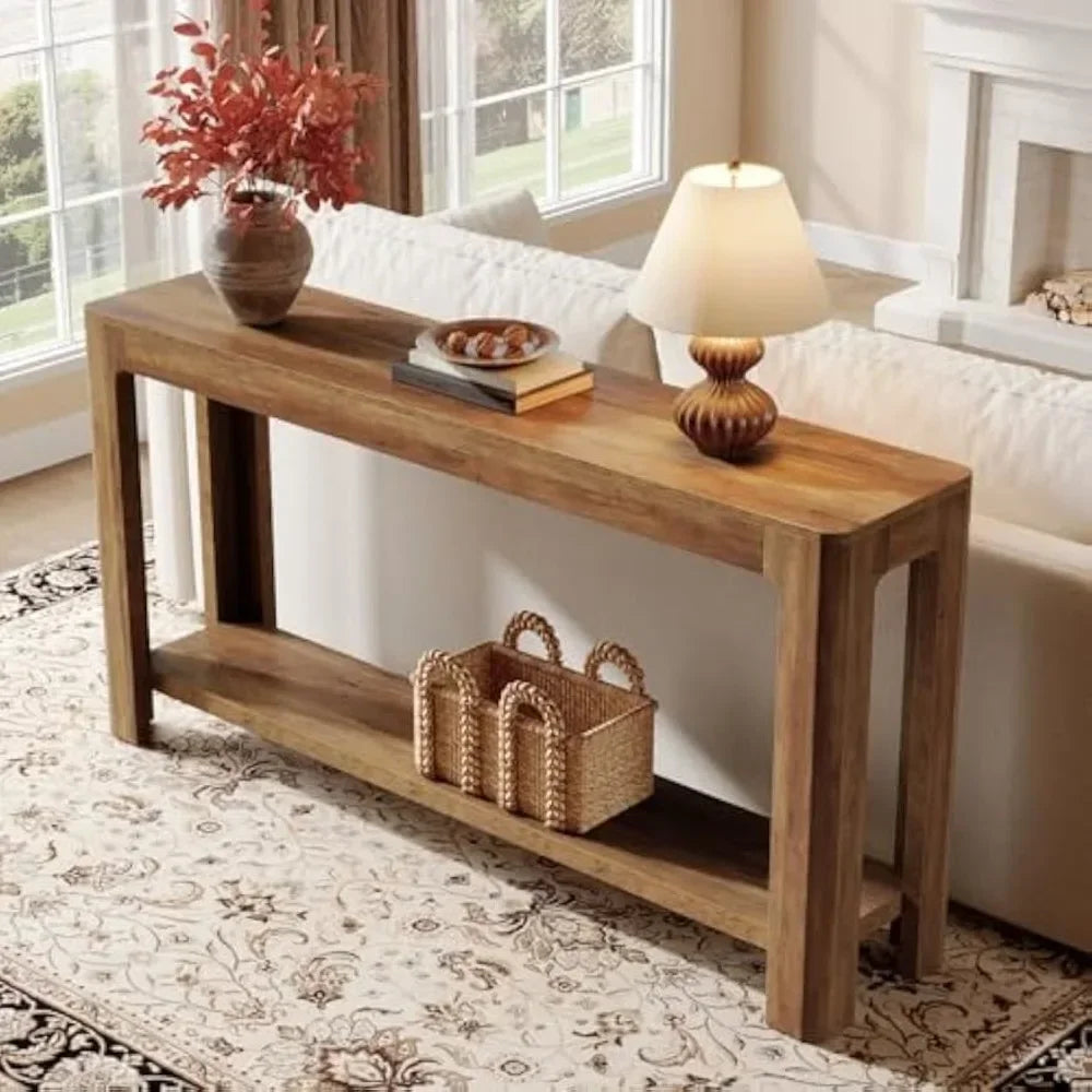 63" Entryway 2-Tier Console Table