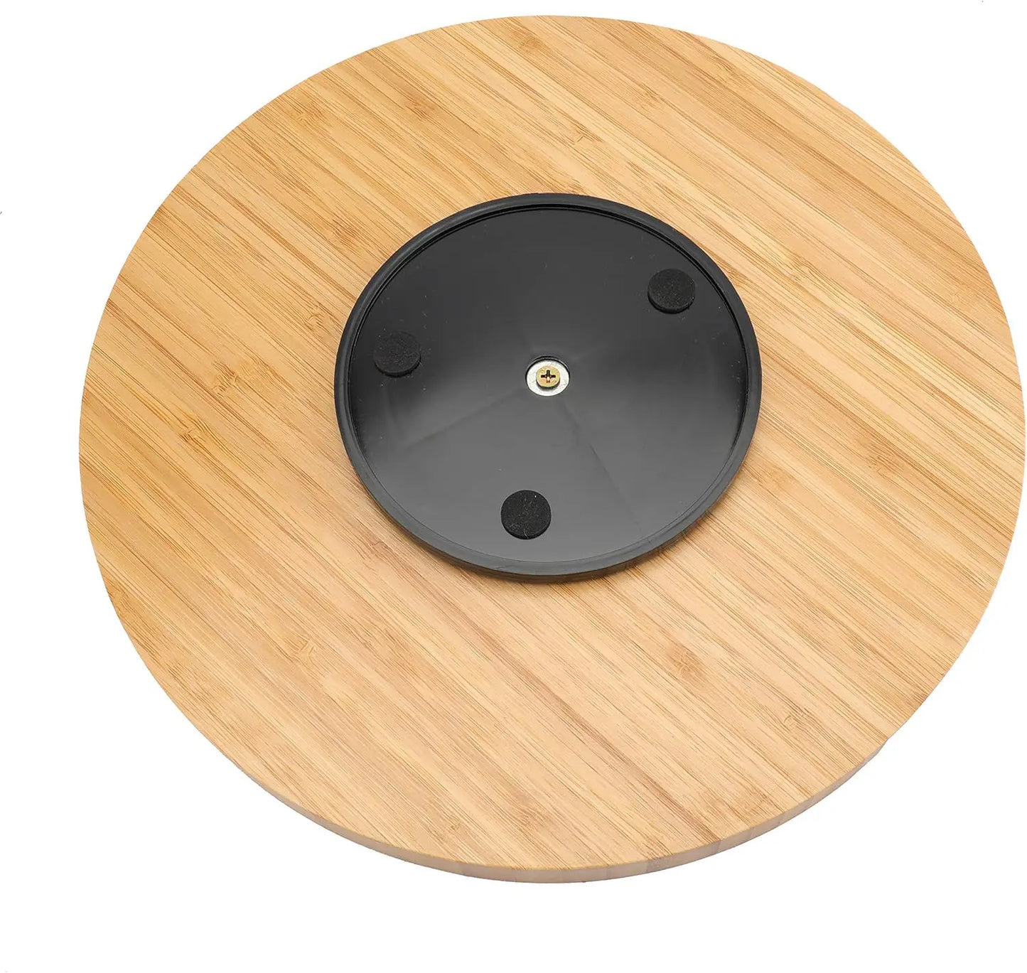 12" Bamboo Lazy Susan Turntable – Thick Wood Rotating Spice Rack for Kitchen Countertops
