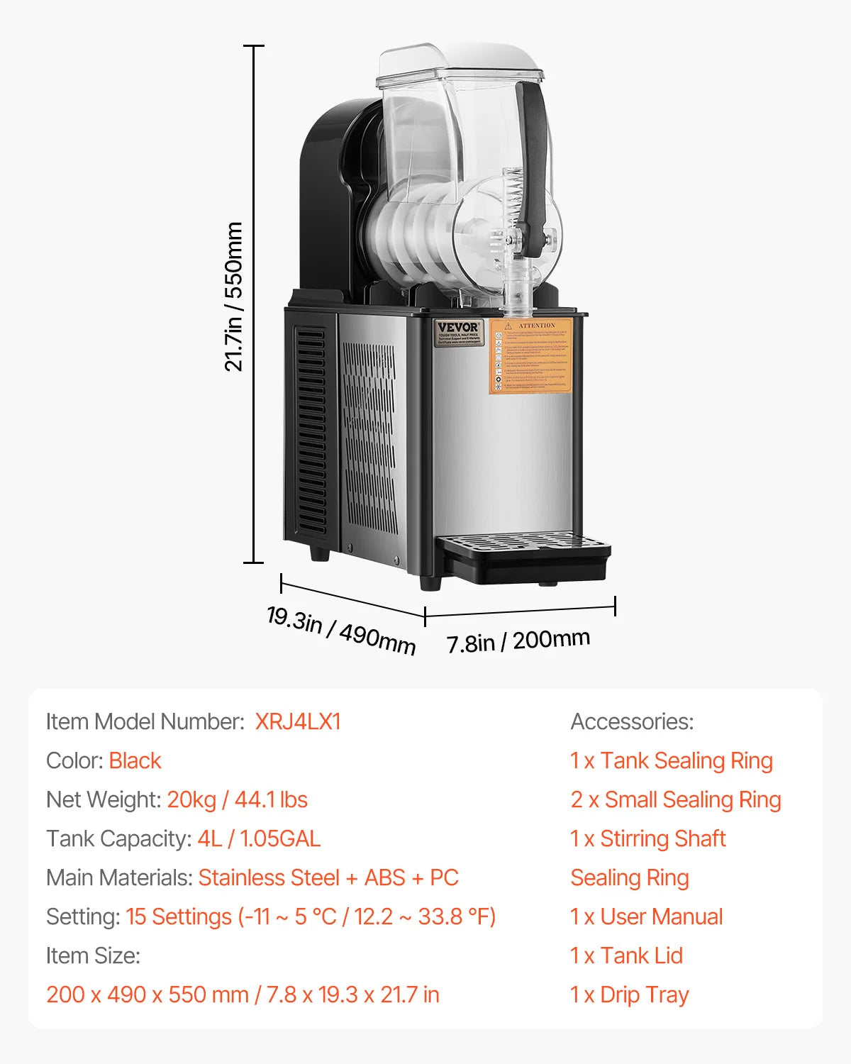 Commercial Slushy Machine – 3–36L Stainless Steel Frozen Drink Maker with 1–3 Tanks for Smoothies, Margaritas & Juices