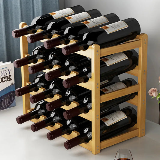Wine rack display, Bamboo lattice Storage
