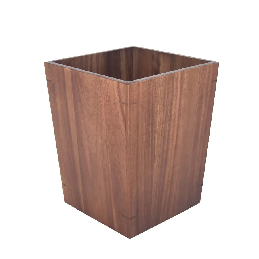 Acacia Wood Trash Can with Dark Finish – Eco‑Friendly Waste Bin for Kitchen or Bathroom