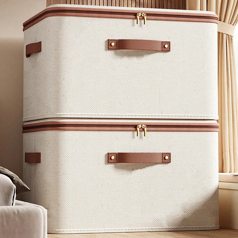 Closet Organizer Container with Handle and Zipper Close, Washable