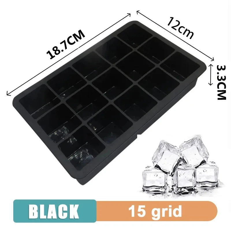 Premium Silicone Ice Cube Tray – Food‑Grade Square Mold Available in 4/6/8/15/160 Cubes