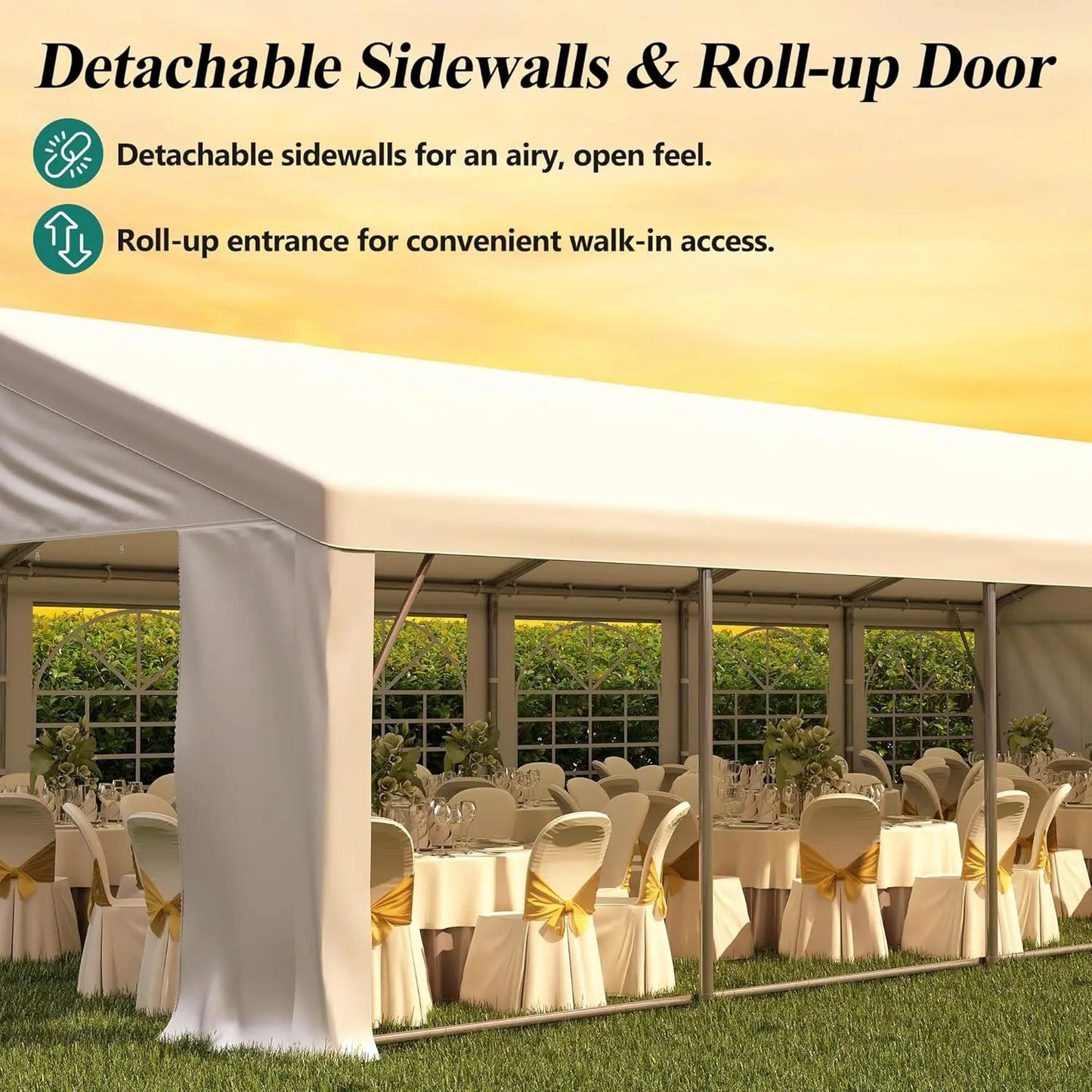 20×40 Heavy‑Duty Party Tent – Outdoor Event Canopy with Removable Sidewalls & 4 Sandbags