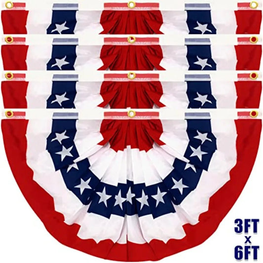 4 Pack Extra Large 3x6 Feet Bunting American Flags for Outside