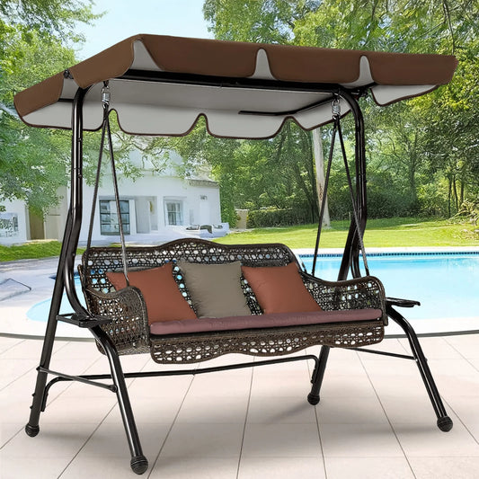 3‑Person Patio Swing Canopy Cover – Weather‑Resistant, Anti‑UV, Heavy‑Duty Rip‑Resistant Top