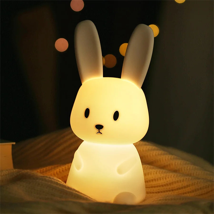 LED Night Light, Rabbit Animal, Dimmable USB Rechargeable