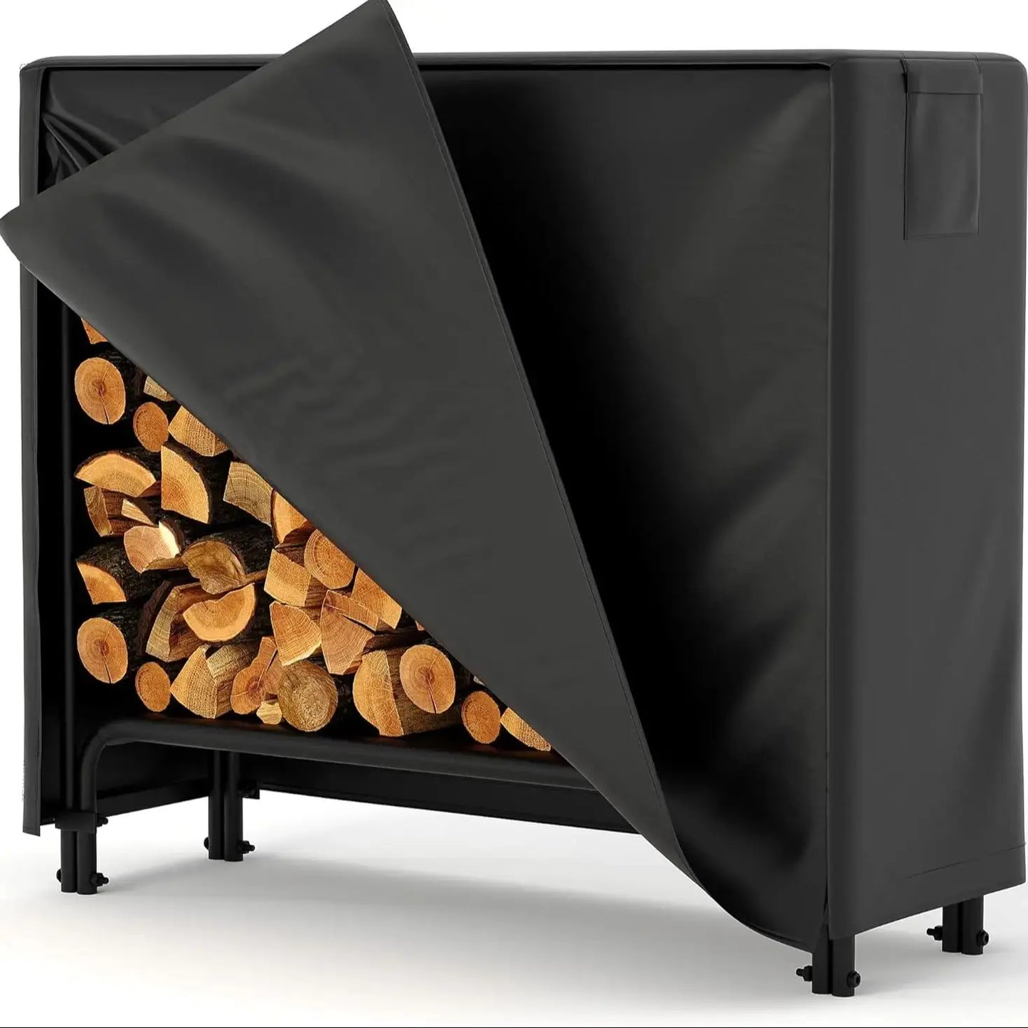 4ft Firewood Holder with Waterproof Cover