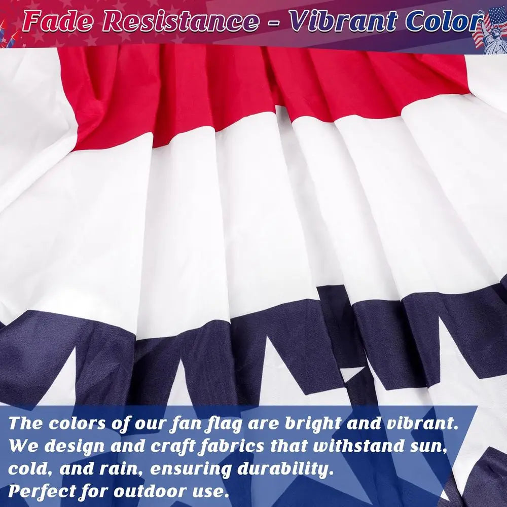 Pleated Flags and Large Patriotic Bunting for 4th of July Home Decorations