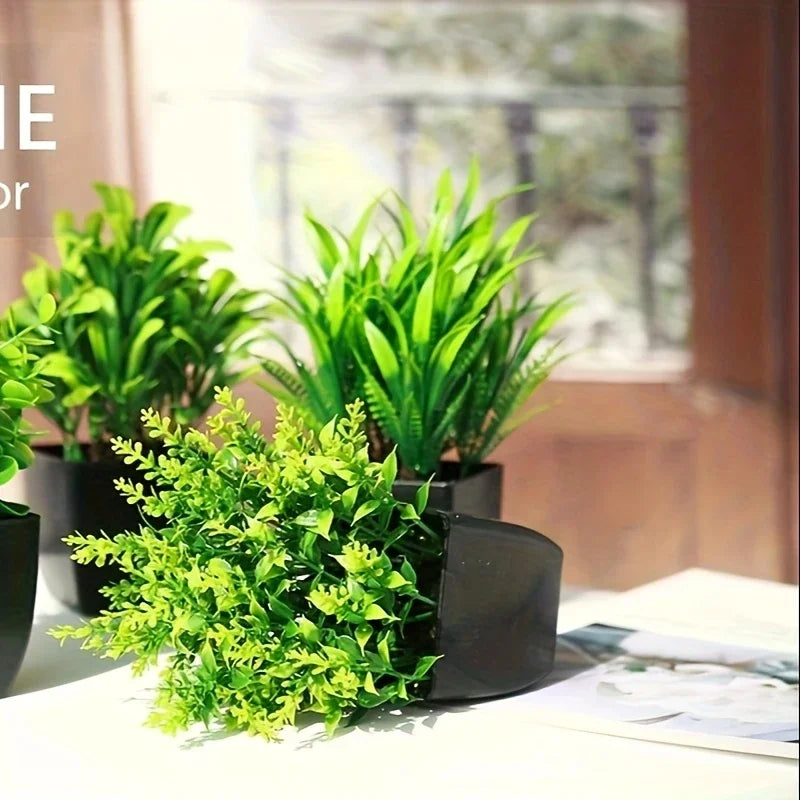 Mini Maintenance-Free Potted  Faux Plant for Home & Office