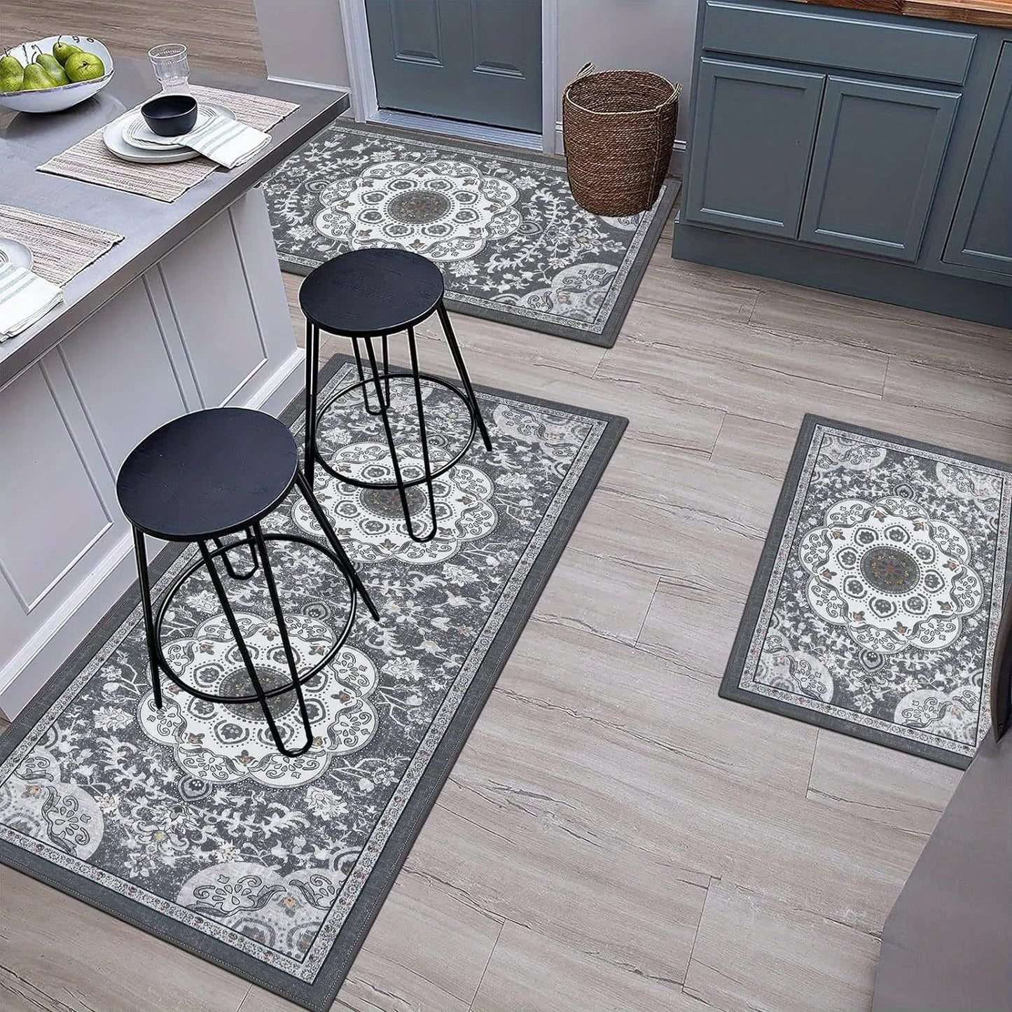 3‑Piece Floor Mat Set – Non‑Slip, Washable, Durable Indoor Rugs