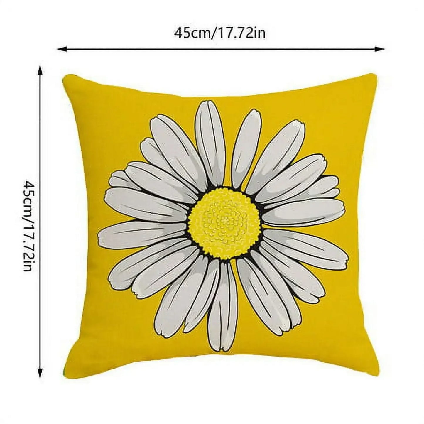 Set of 4 Throw Pillow Covers – 18×18" Decorative Cushion Cases (Yellow)