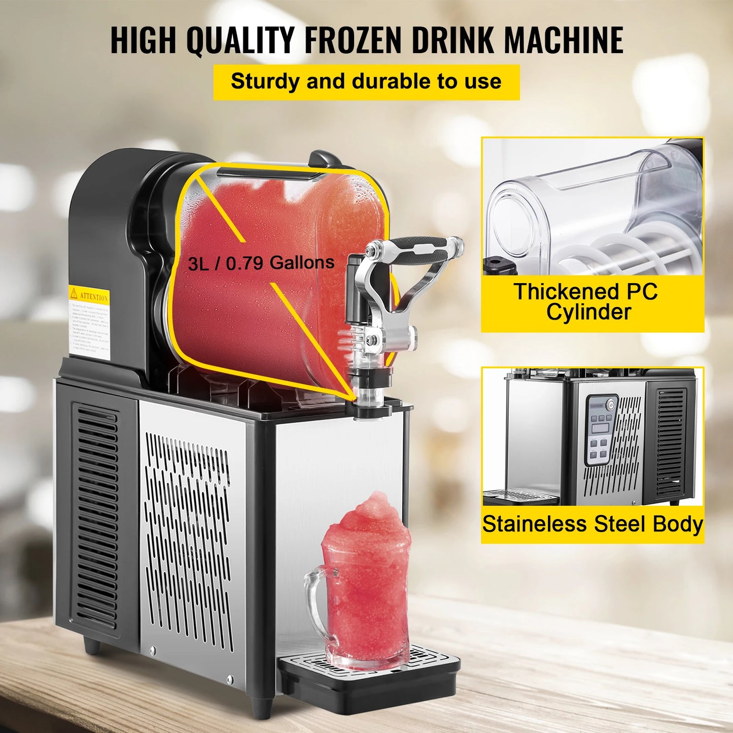 3L/6L Commercial Slush Maker – Frozen Smoothie Drink Dispenser