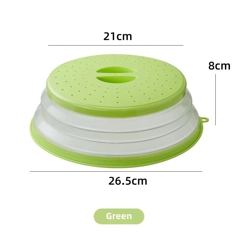 10.2" Microwave Plate Cover – Collapsible 2‑in‑1 Splatter Guard & Multi‑Purpose Lid