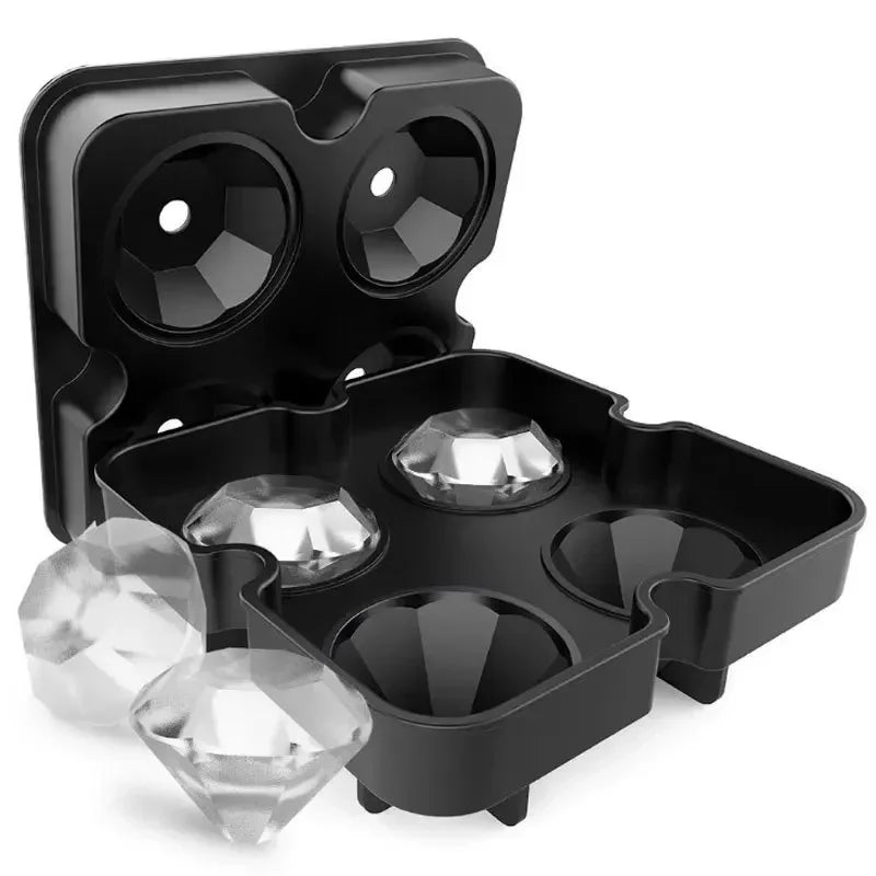 Ice Cube & Ice Sphere Set – Silicone Large‑Cube Tray + 3D Sphere Molds for Whiskey & Cocktails