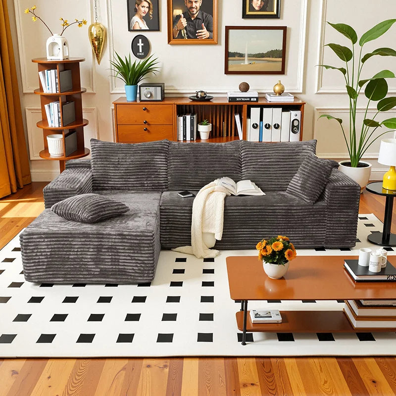 105" L‑Shaped Sofa – Fully Assembled, Ready for Instant Use