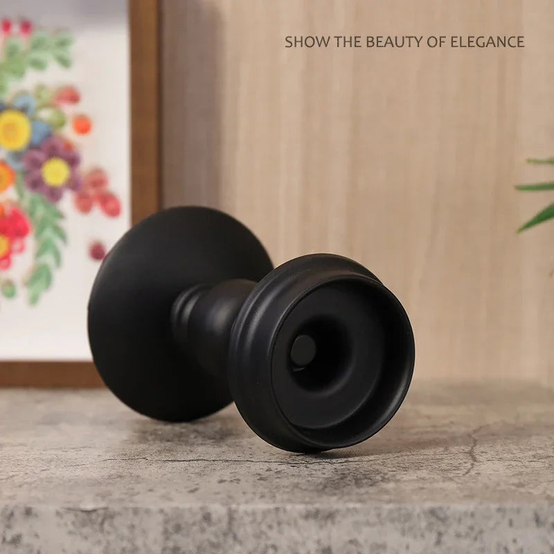 Nordic Statuesque Pillar Candle Holders – Matte Black Metal Accent Set (Sold Individually or Set of 3)