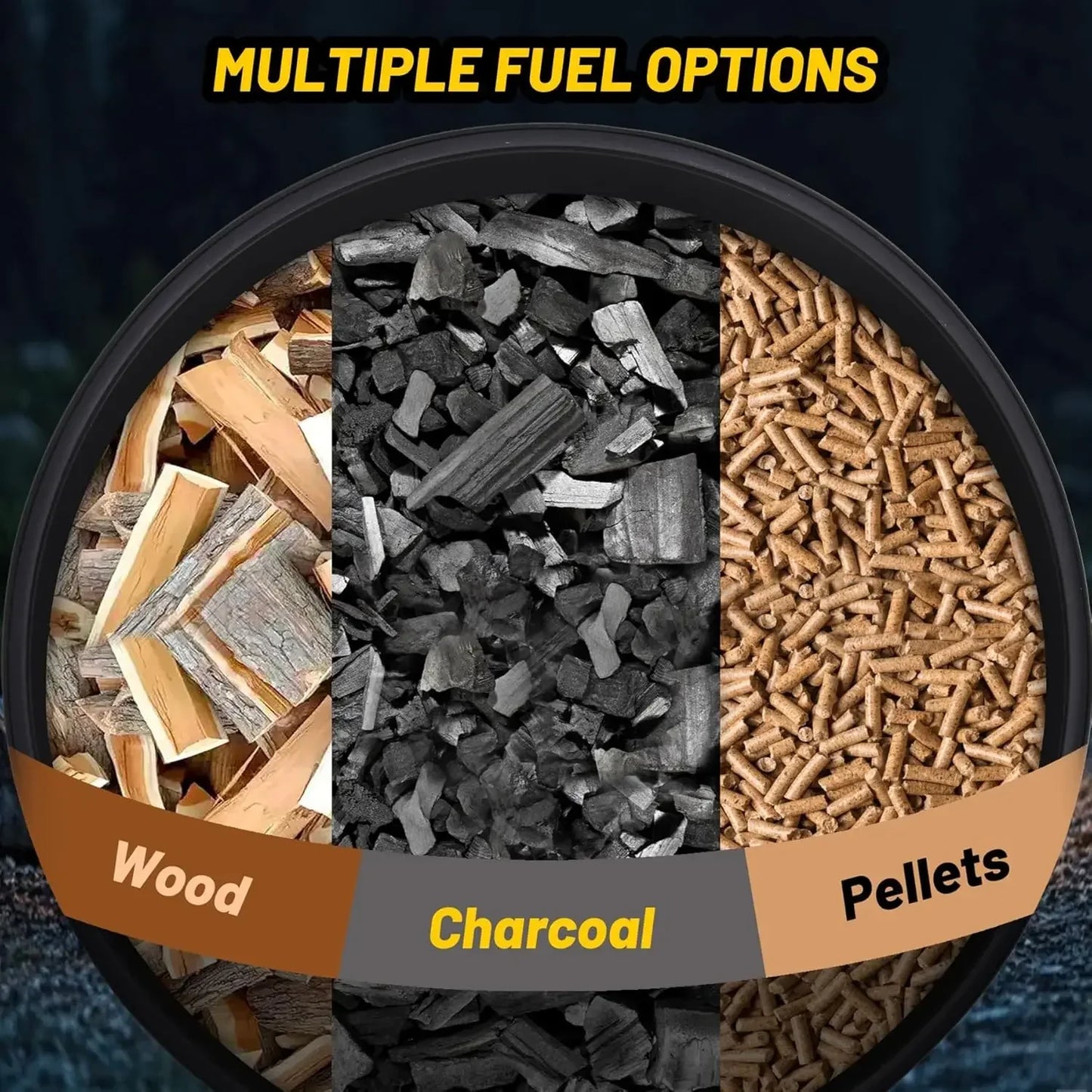26" Smokeless Outdoor Fire Pit – Wood‑Burning Fire Bowl with Mesh Lid, Cooking Grate & Portable Folding Legs