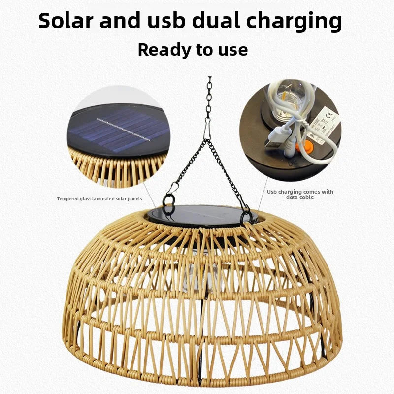 Solar‑Powered Outdoor Pendant Lamp – Modern Hanging Light for Patios & Gardens