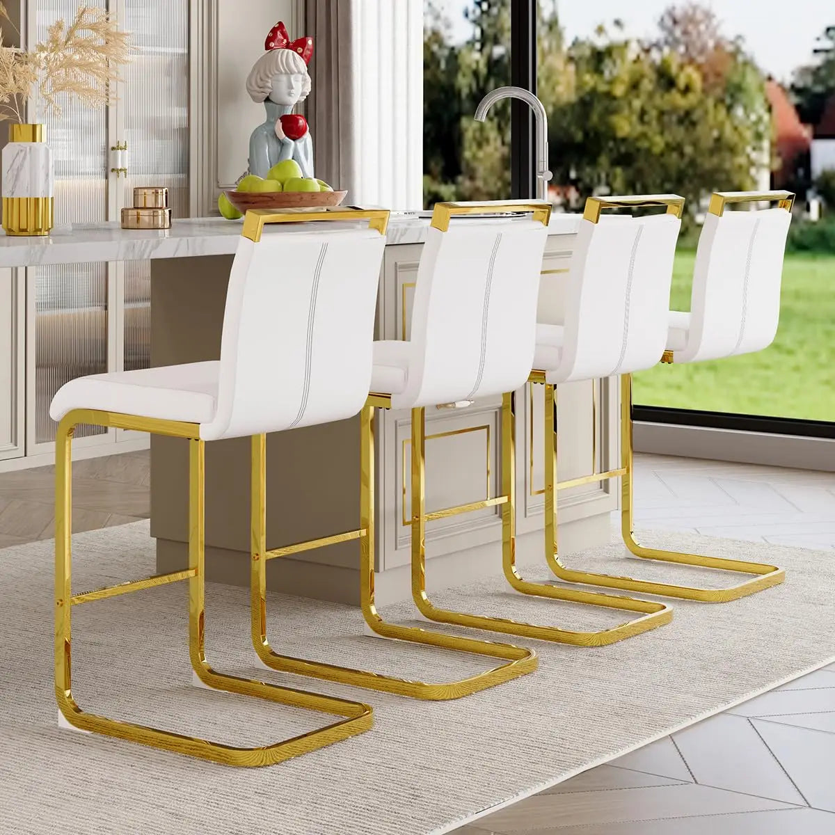 Counter Height Bar Stools Set of 4 - 25'' with Back