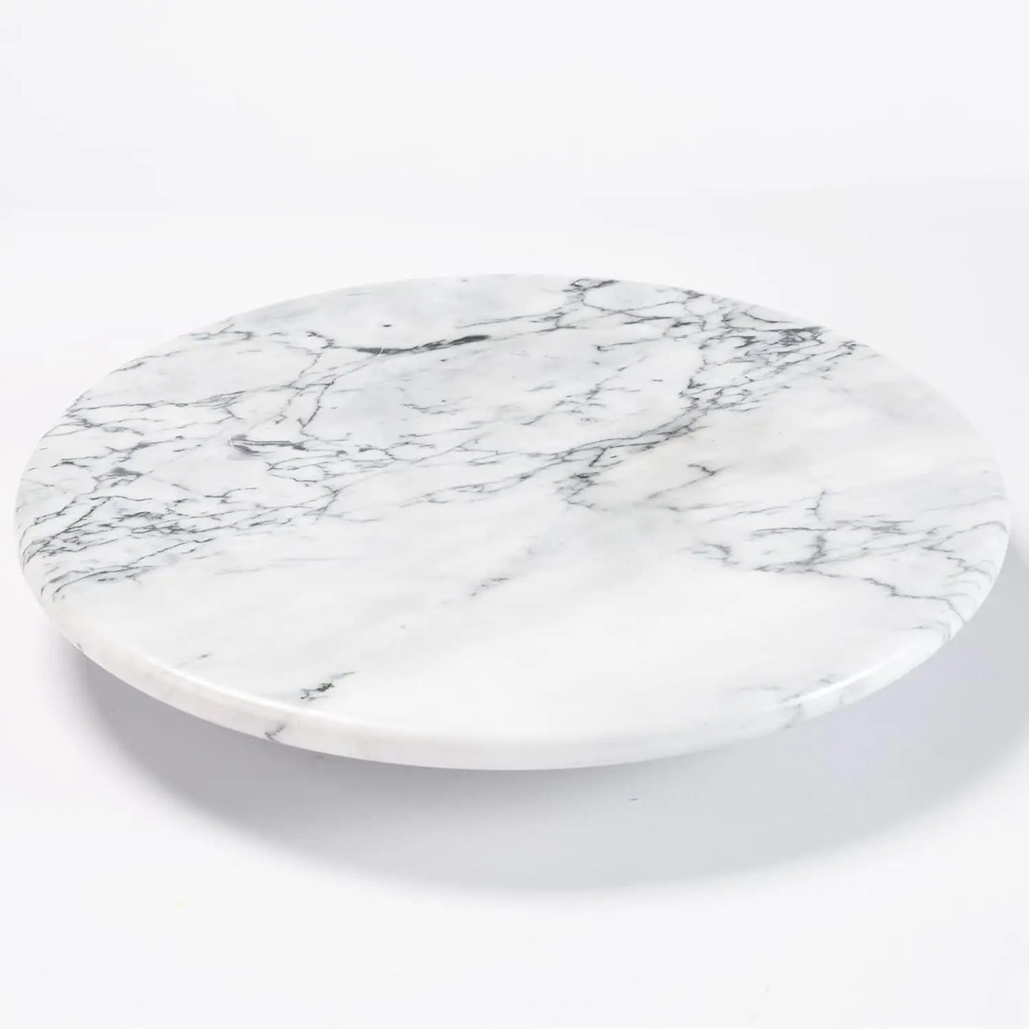 12" Marble Lazy Susan Turntable – Spinning Serving Tray & Kitchen Countertop Organizer