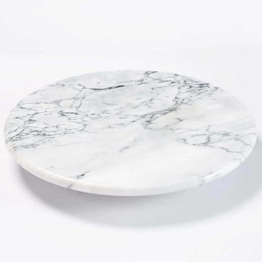 12" Marble Lazy Susan Turntable – Spinning Serving Tray & Kitchen Countertop Organizer