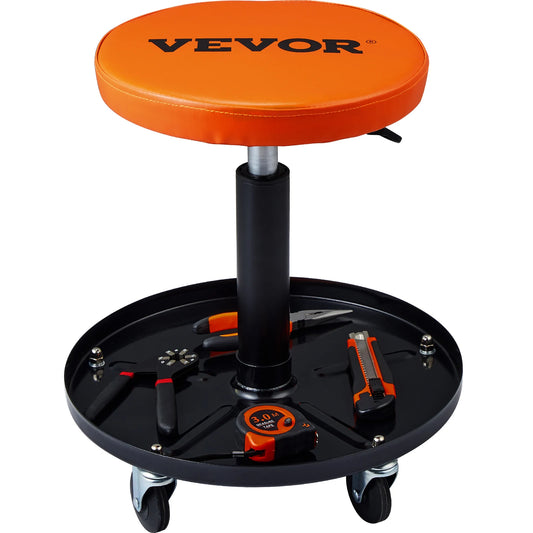 Mechanic Stool 250 LBS Rolling Pneumatic Creeper Garage/Shop Seat, Padded