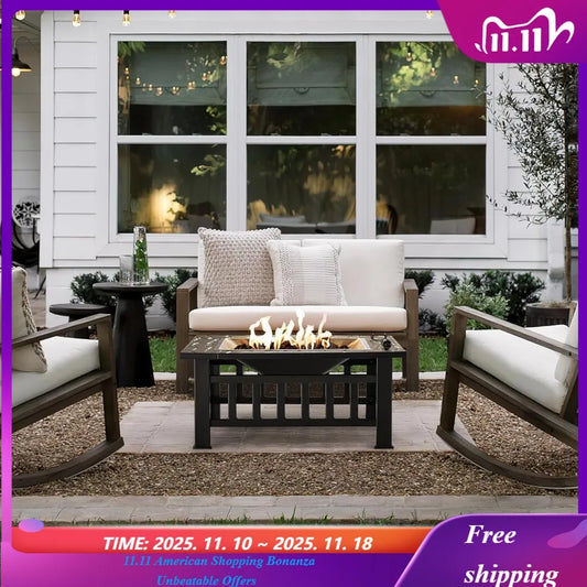 Outdoor Fire Pit  with Waterproof Cover for Outside