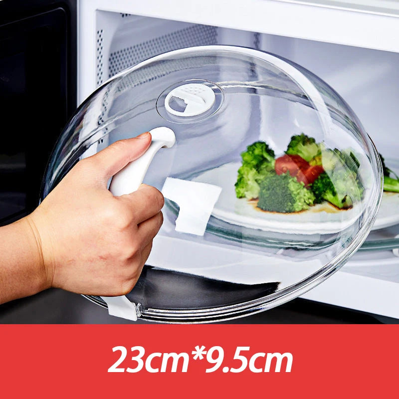 Microwave Oven Food Splash Guard Lid with Handle for Reusable Heating Cover Splatter Protection at Home Kitchen