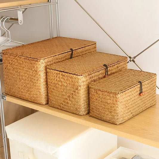 Vintage-Inspired Woven Keepsake Boxes - Storage and Organization
