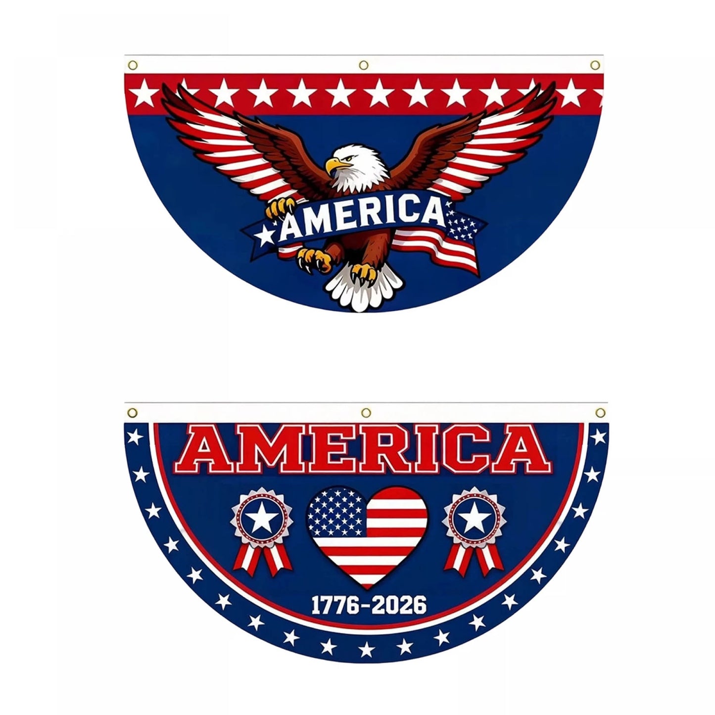 250th Anniversary Patriotic Bunting Flag Banner – 4th of July Outdoor Yard & Garden Decor