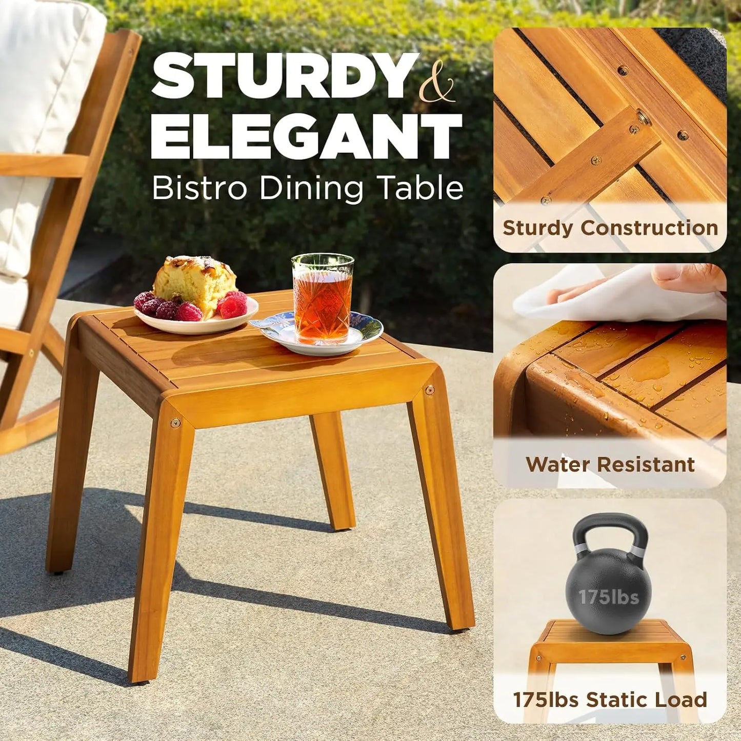 Rocking Chairs - Heavy Duty 400lbs Capacity,  Wood, 3 Piece Set