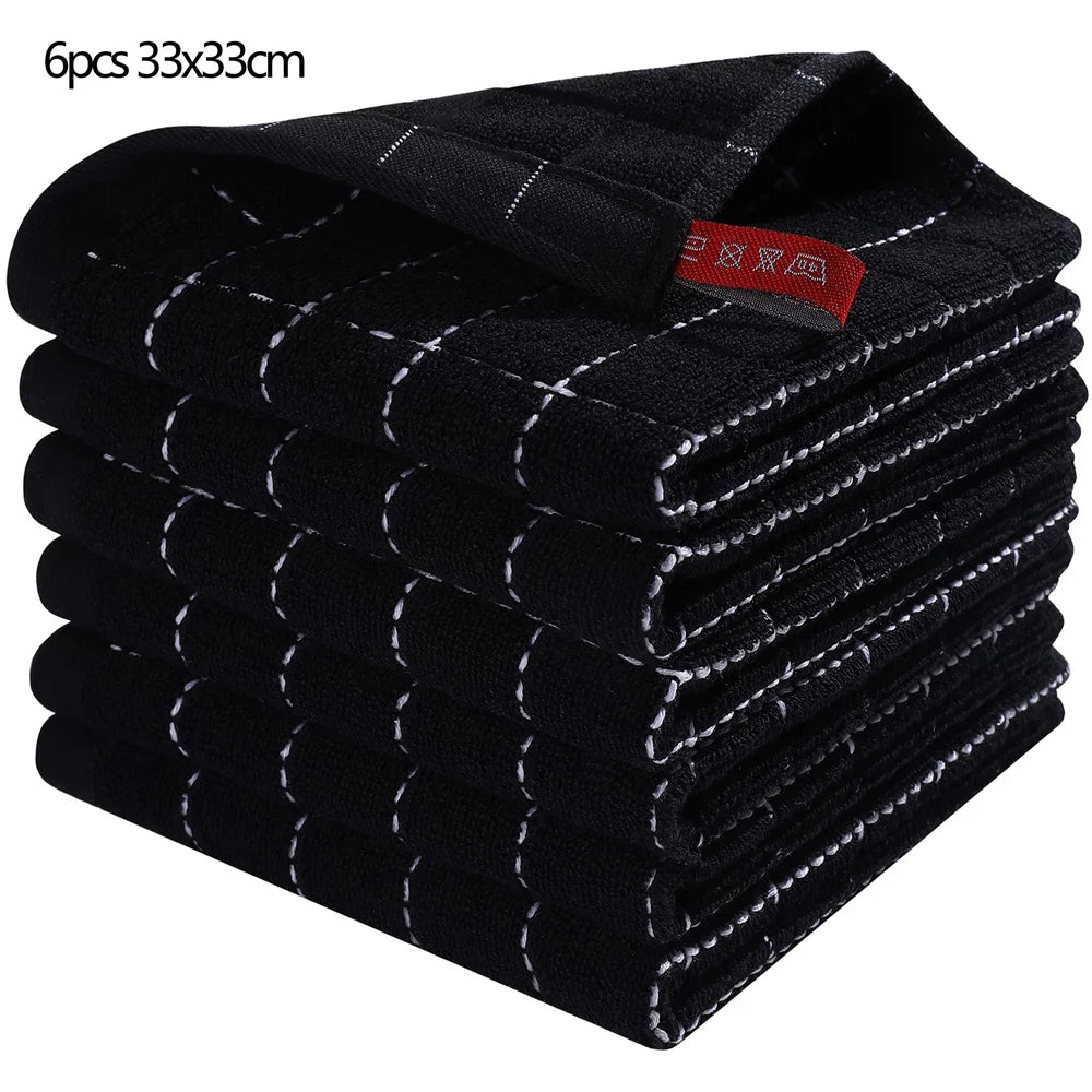 4/6pcs 100% Cottton Kitchen Towels, Absorbent Dishcloth, Ultra Soft