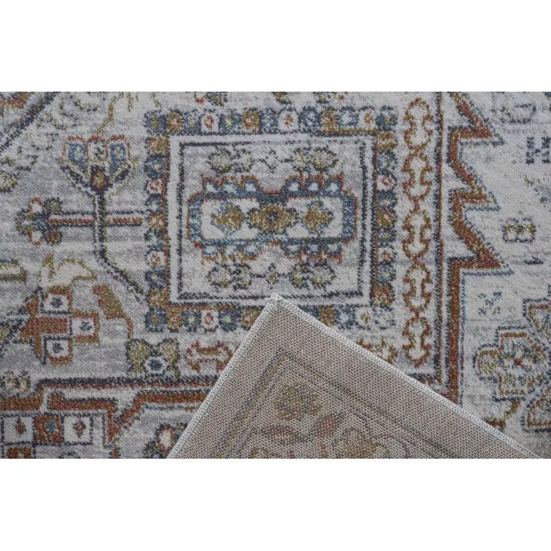 Blue, Ivory and Beige Area Rug