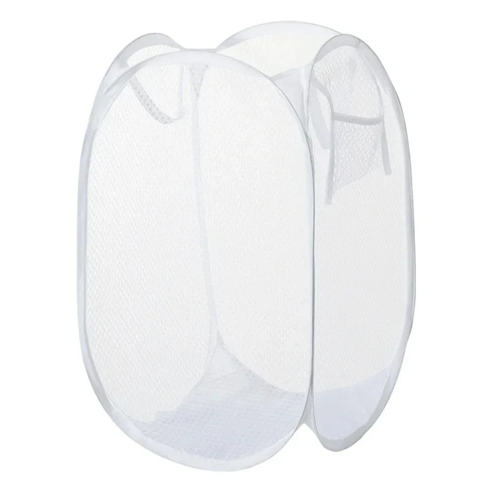 Folding Dirty Laundry Sorting Basket Mesh Storage Bag Frame Laundry Organizers or Storage Pouch