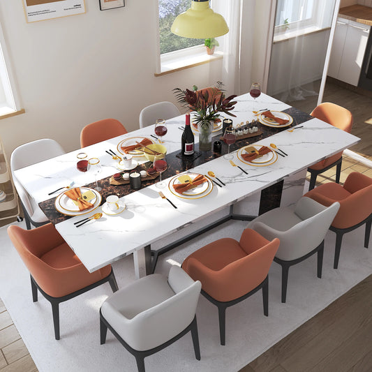 Large Rectangular White Dining Table for up to 10 People (2 sizes)