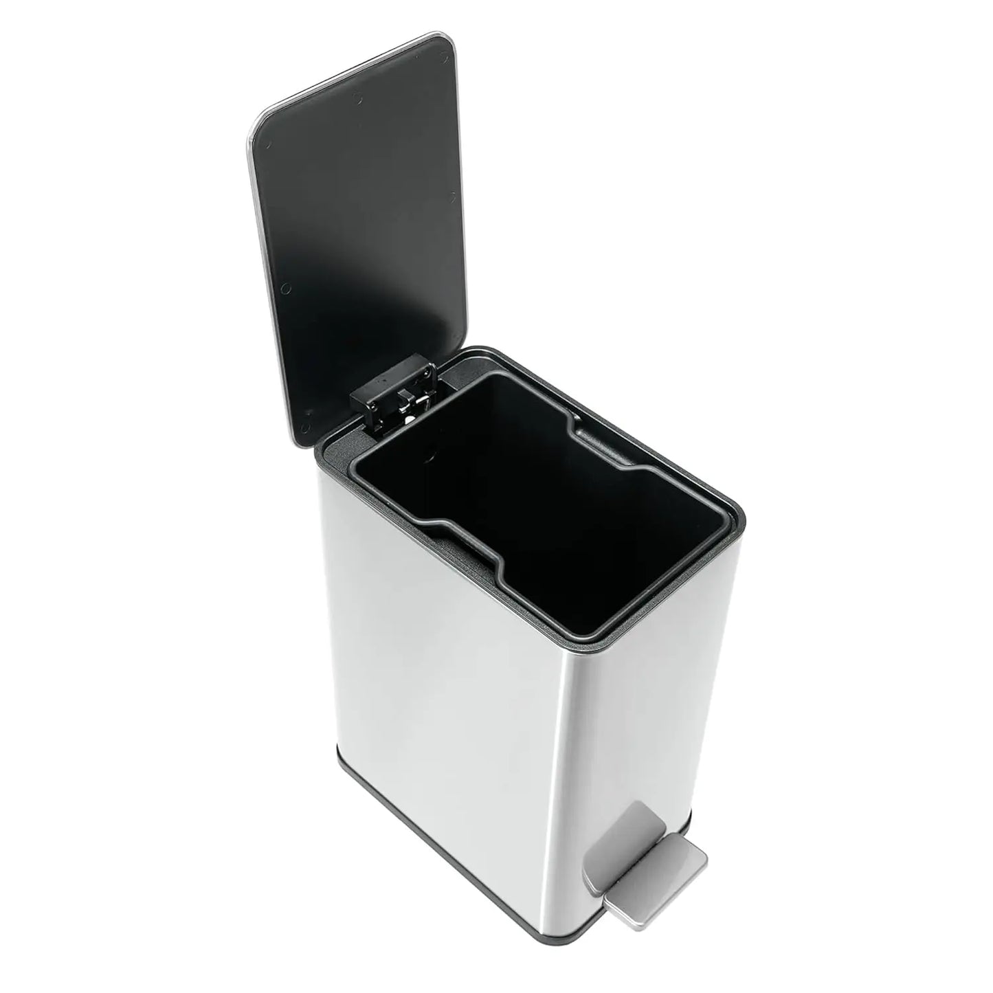 Anti-Slip Trash Can with Liner Lock System - Stainless Steel Bathroom Bin, Soft Close Lid & Fingerprint Proof